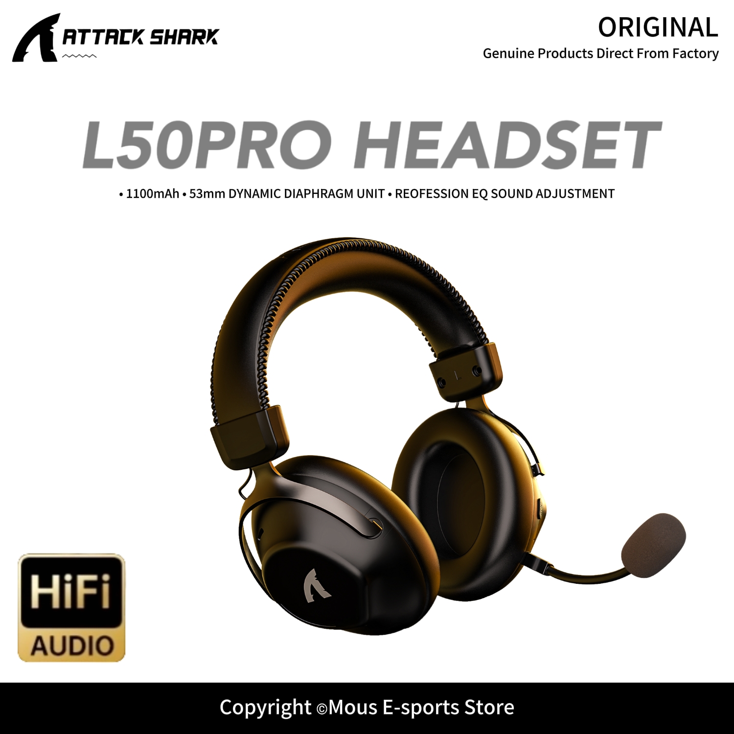 Esports Gaming Gear - ATTACK SHARK L50PRO – беспроводная гарнитура