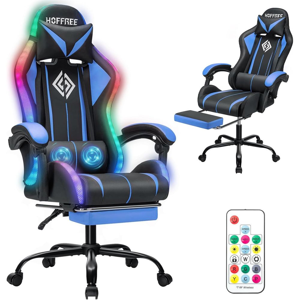 Video Gaming & Esports Usd Acc - Игровое кресло с LED-подсветкой, массажем и
